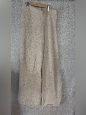 Topshop Cream Wide-Leg Knit Pants